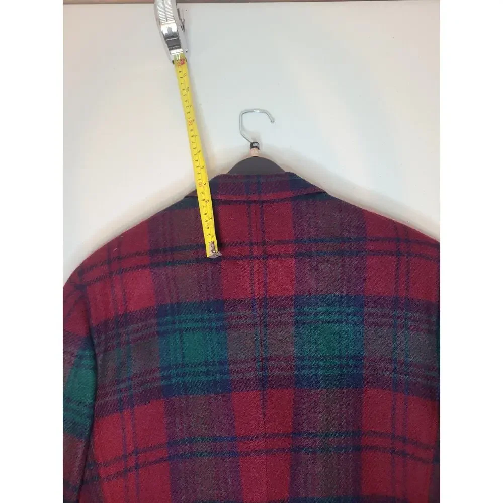 Vintage Ralph Lauren Blazer Mens 40 Tartan Plaid Wool Sport Coat Polo University - Picture 15 of 16